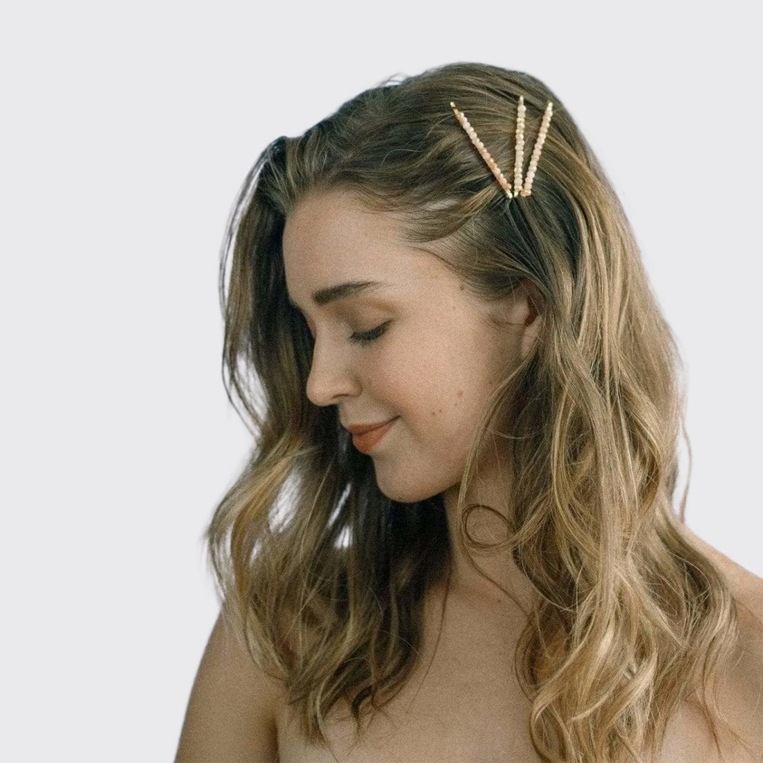 Beaded Bobby Pins - Blush/Mauve