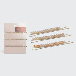 Beaded Bobby Pins - Blush/Mauve