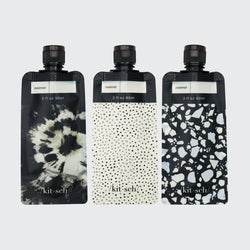 Black & Ivory Travel Bottles for Toiletries 3pc Set