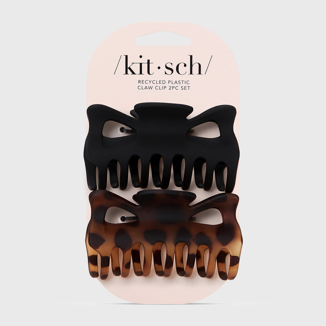 Black & Tort Claw Clips 2pc Set - Large