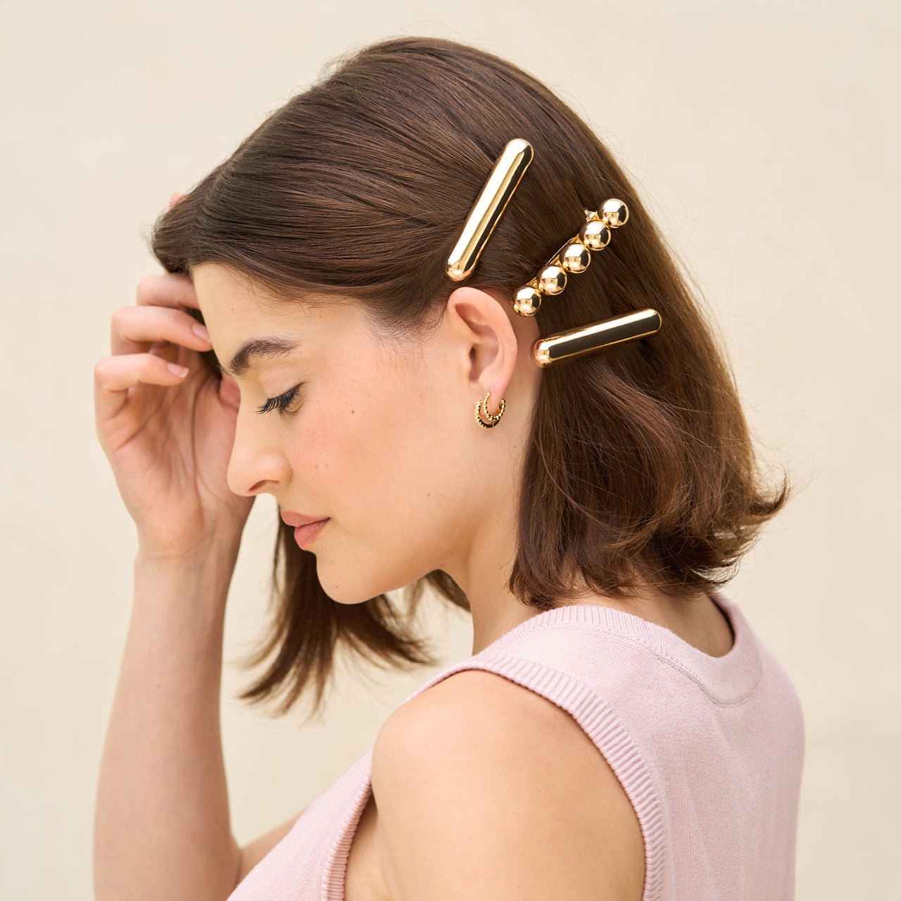 Gold Metal Barrettes