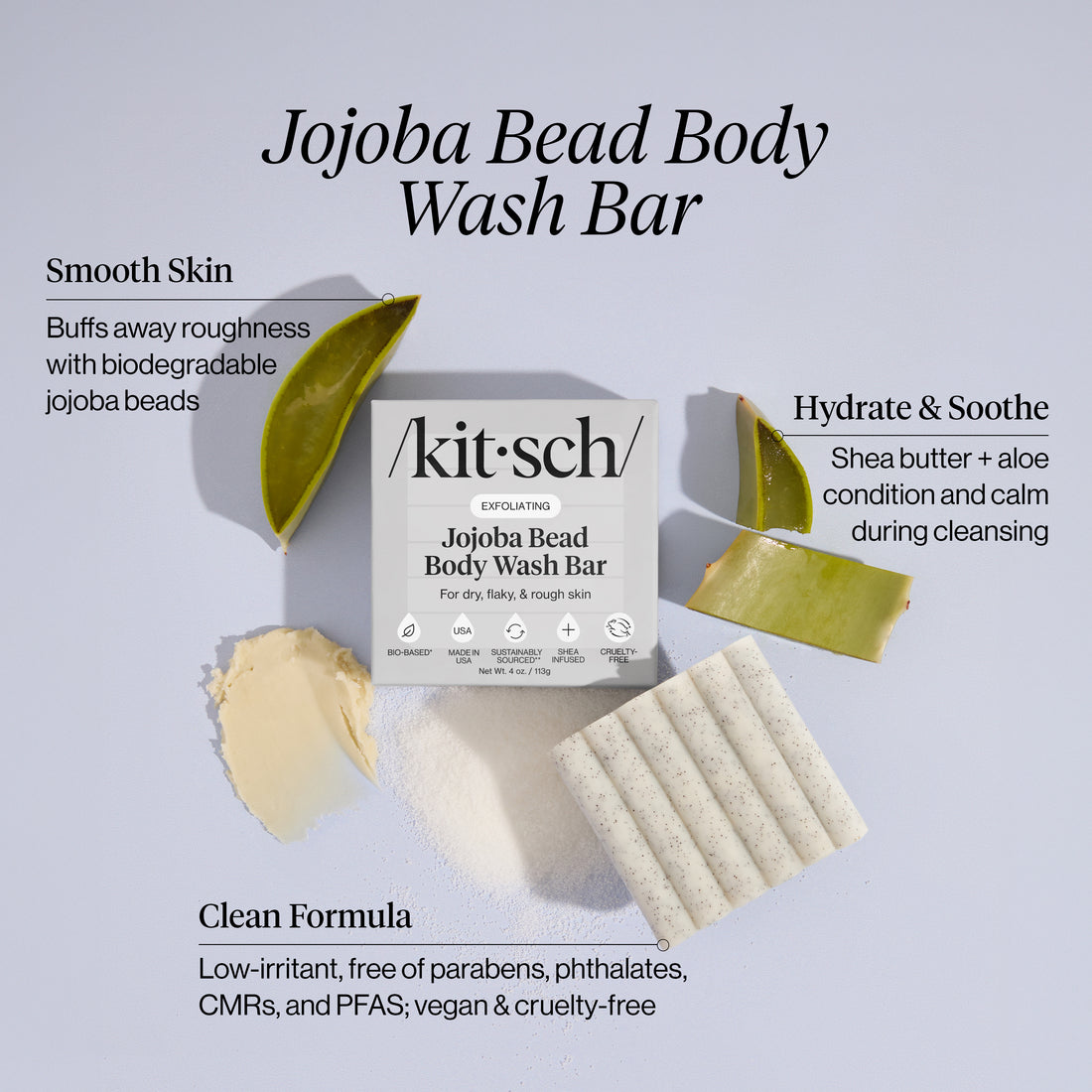 Jojoba Bead Exfoliating Body Wash Bar