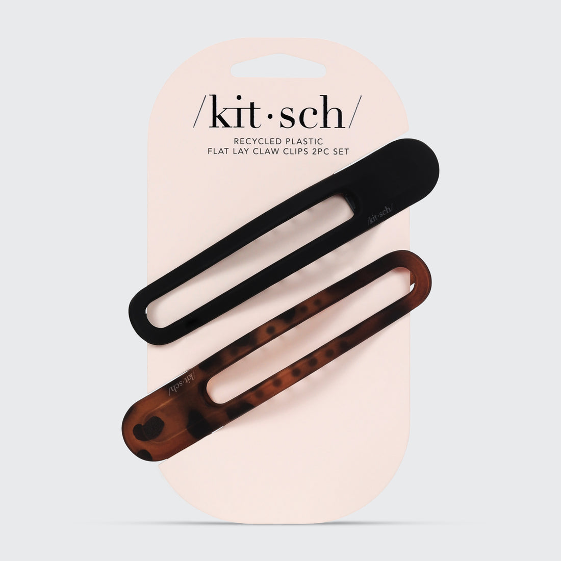 Black & Tort Curved Flat Lay Claw Clips 2pc Set