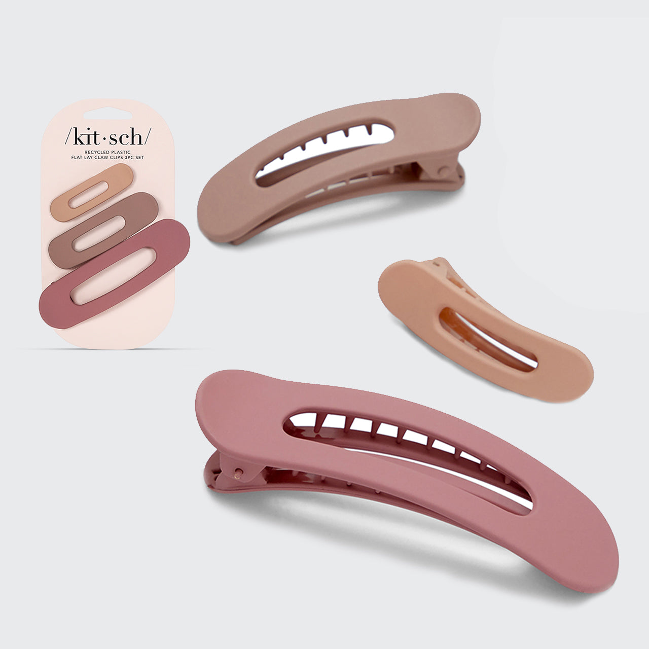 Flat Lay Claw Clip 3pc Flat  - Terracotta
