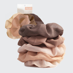 Crepe Scrunchie 5pc - Terra Cotta