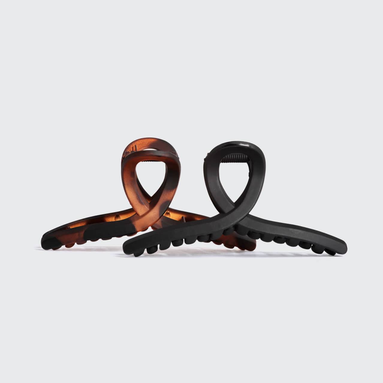Black & Tort Loop Claw Clips 2pc Set - Large