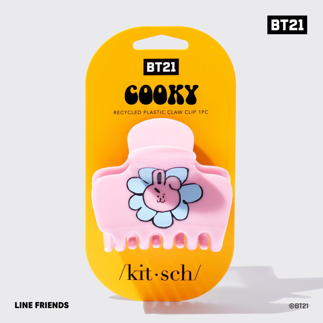 BT21 x Kitsch Recycled Plastic Puffy Claw Clip 1pc - Cooky