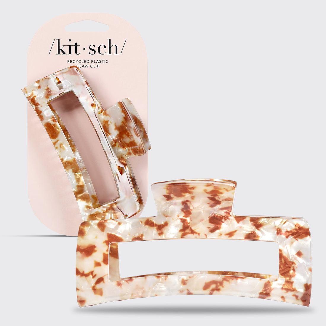 Tan Marble Jumbo Claw Clip
