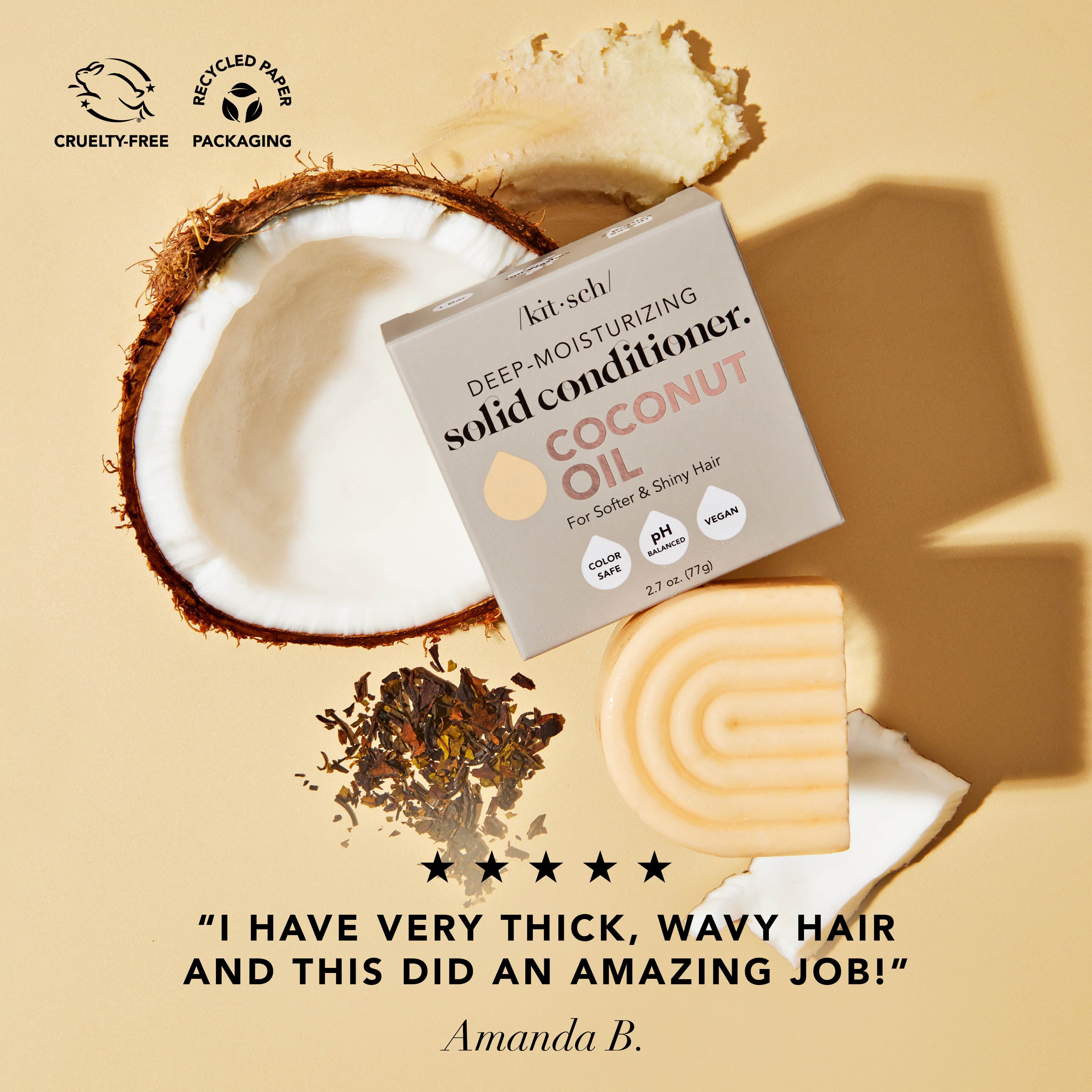 Coconut Oil Conditioner Bar for Dry Damaged Hair