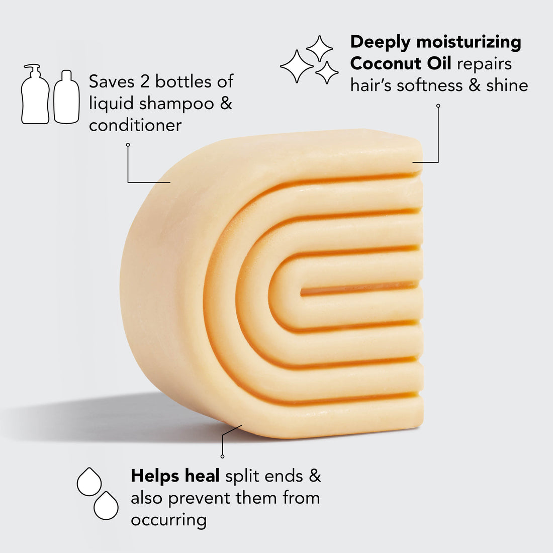 Coconut Oil Conditioner Bar for Dry Damaged Hair