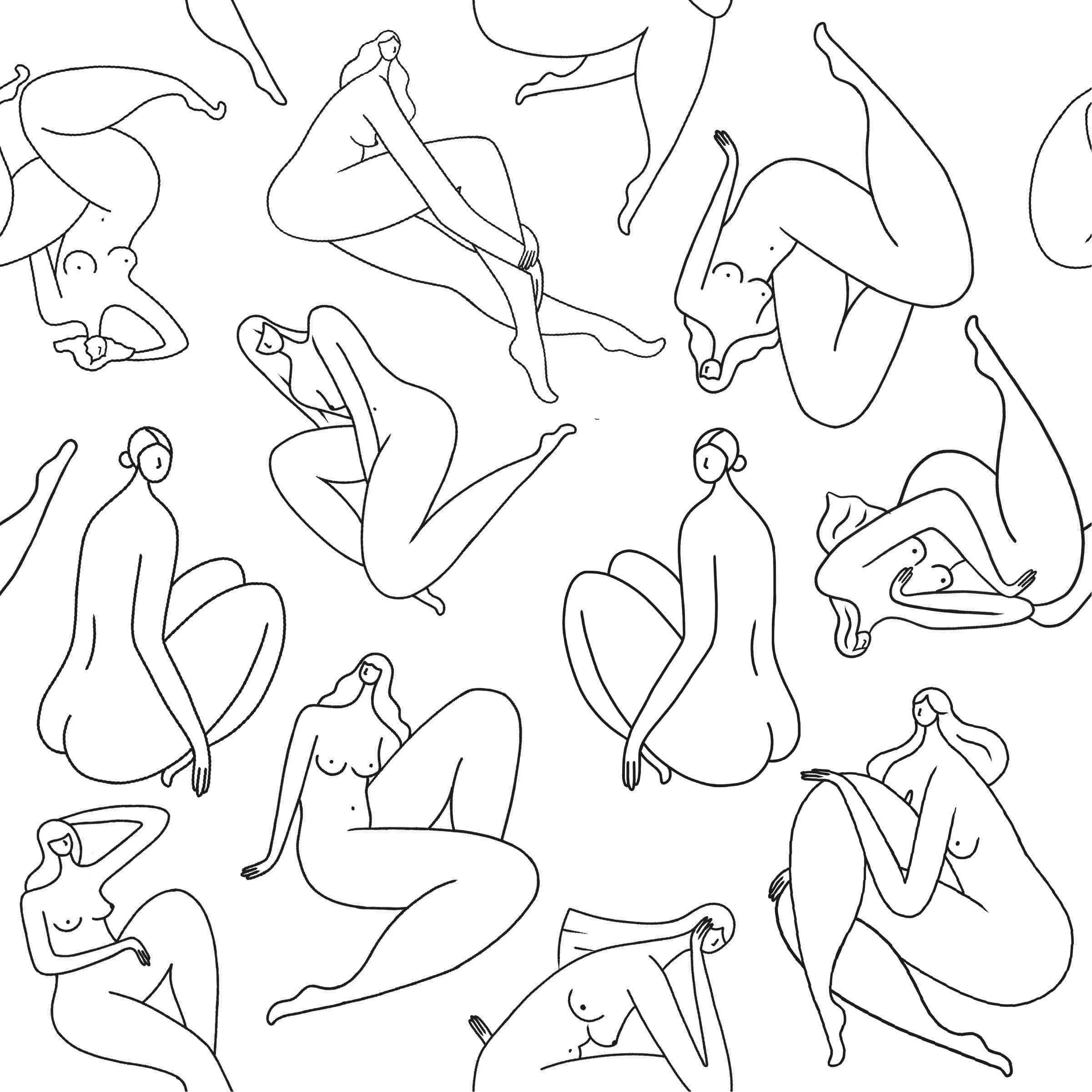 Microfiber Spa Headband - Body Positive Nude Figure Drawing