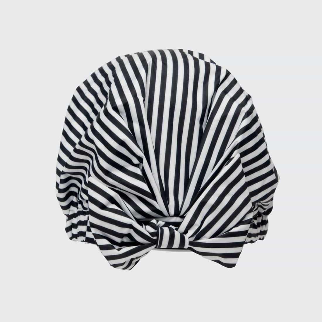 Luxe Shower Cap - Black and White Stripe