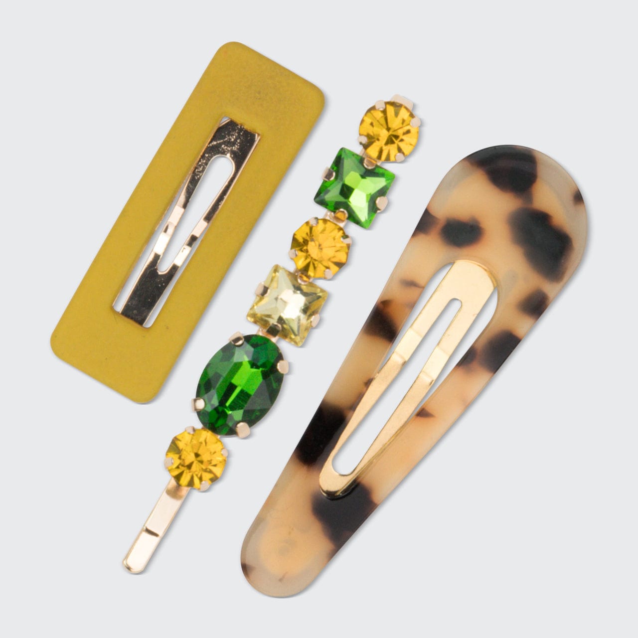 Acrylic Snap Clip 3pc Set -  Citrine