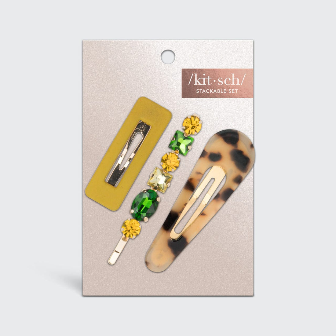 Acrylic Snap Clip 3pc Set -  Citrine