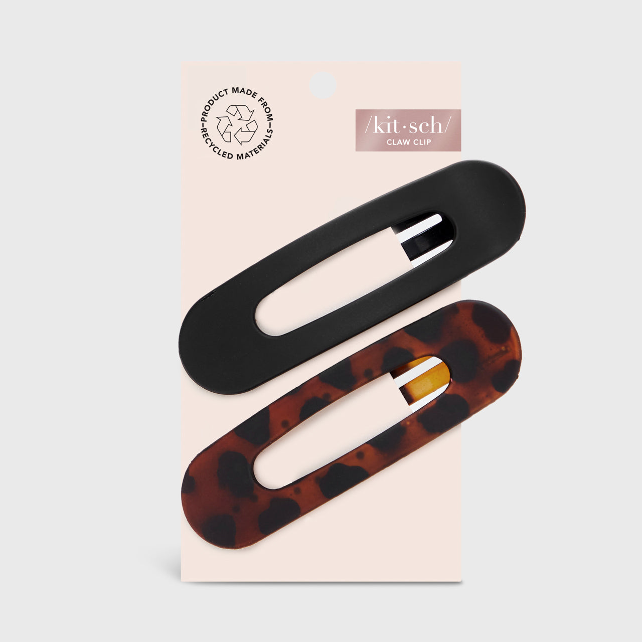 Black & Tort Flat Lay Claw Clips 2pc Set