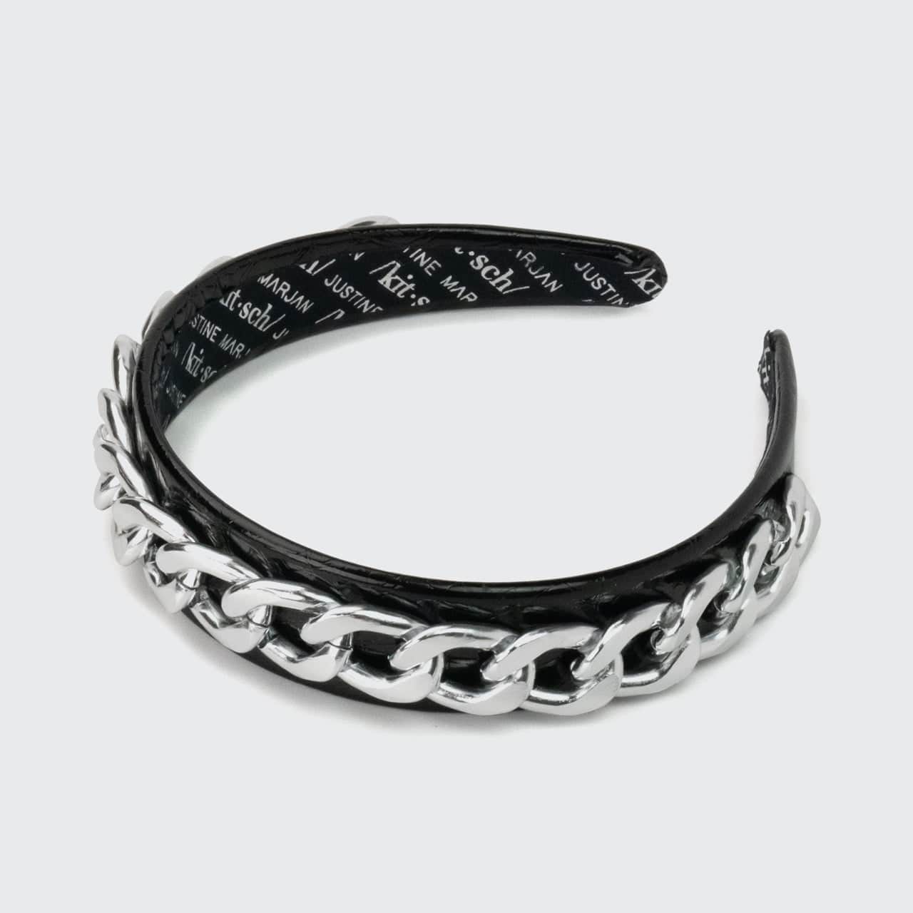 Patent Headband with Chain - Black