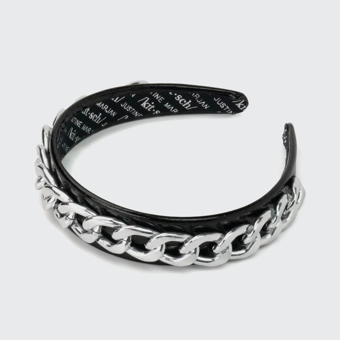 Patent Headband with Chain - Black