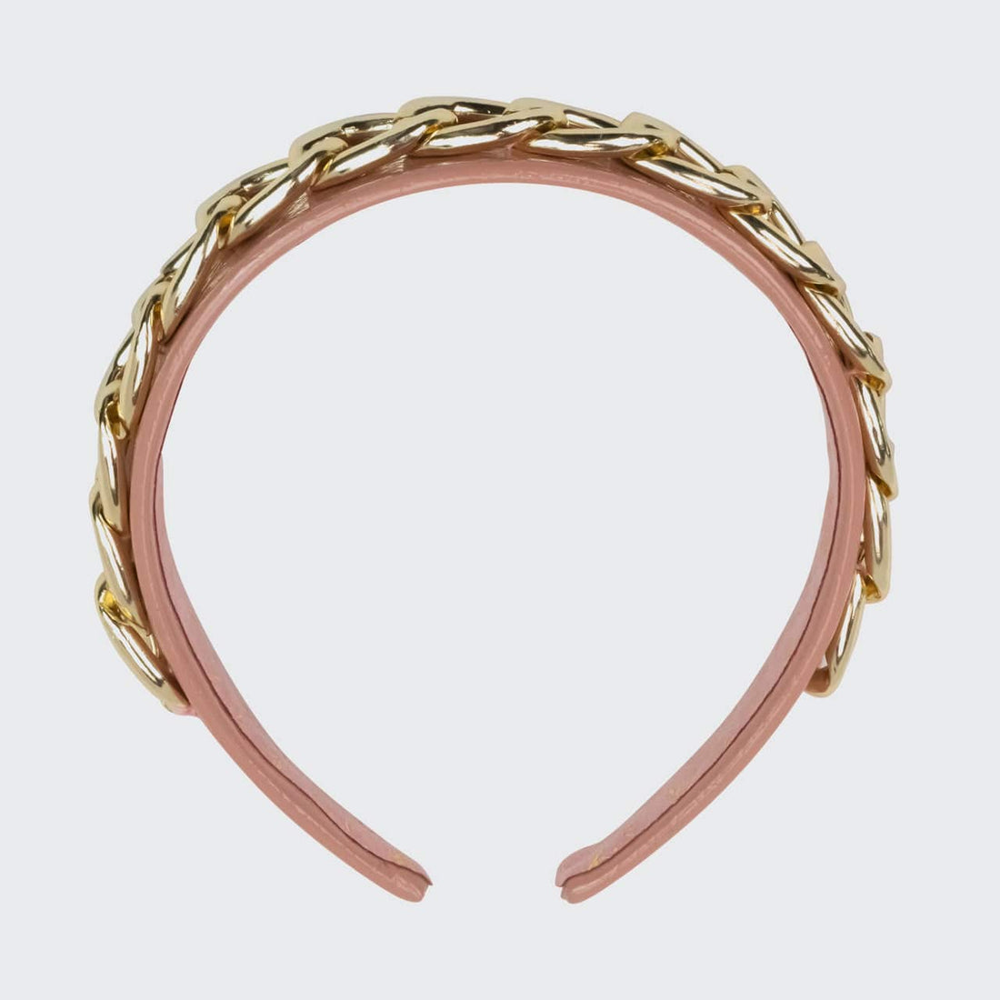 Patent Headband with Chain - Blush