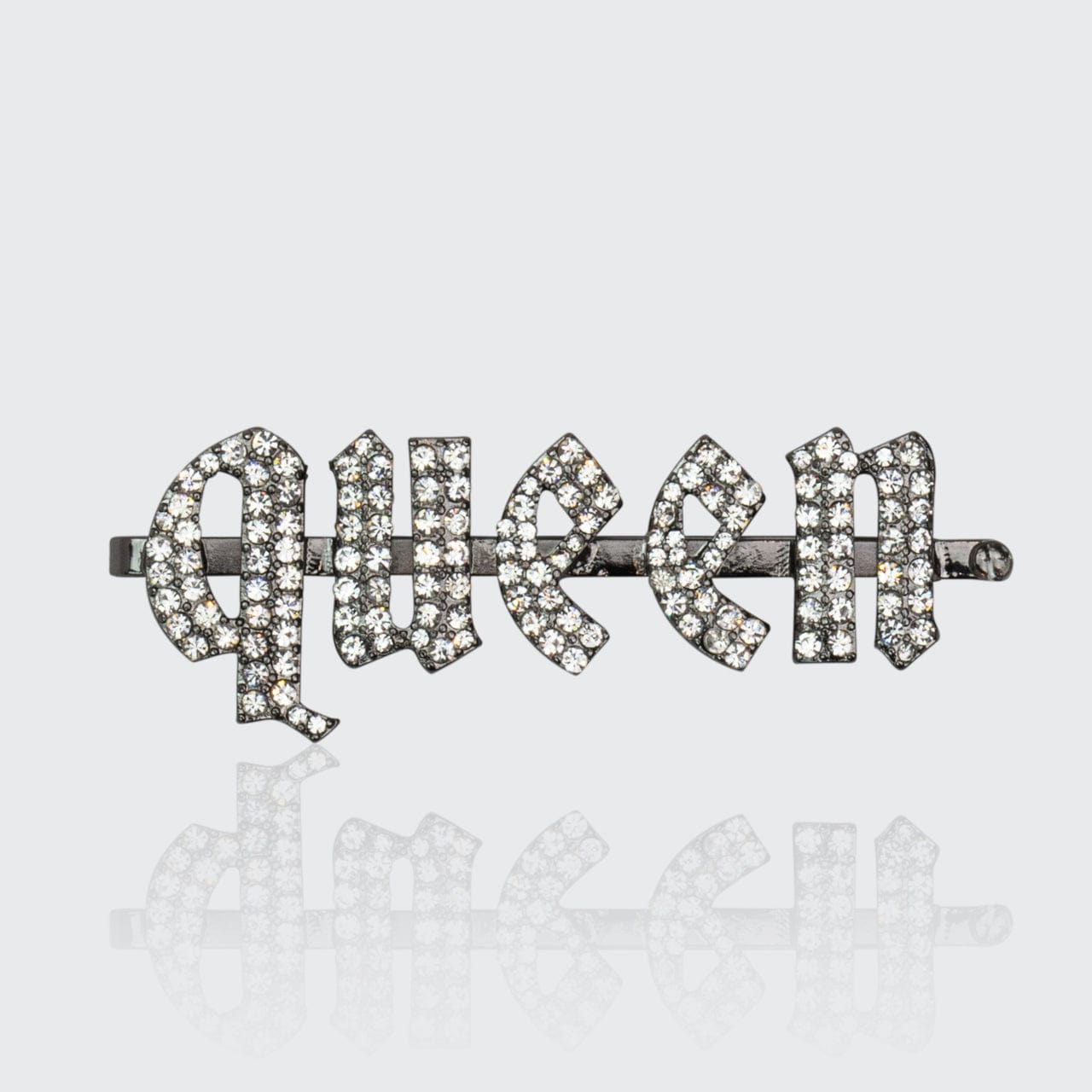 Rhinestone "Queen" Bobby Pin - Hematite