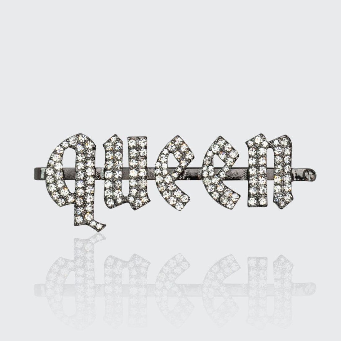 Rhinestone "Queen" Bobby Pin - Hematite