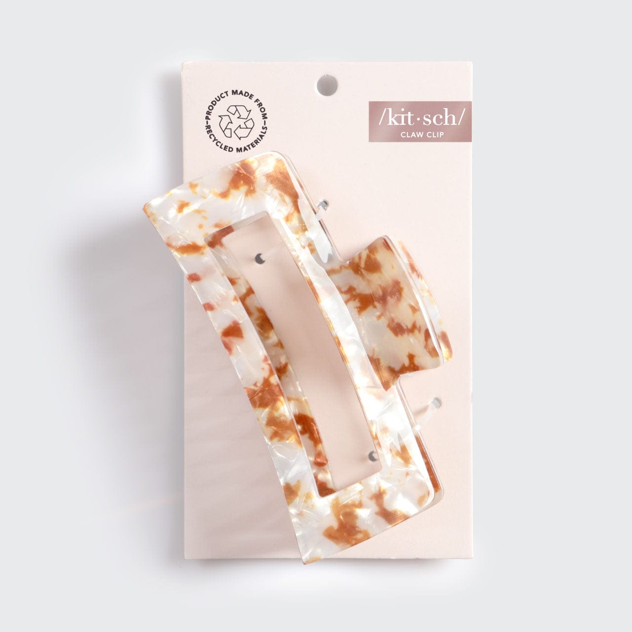 Tan Marble Jumbo Claw Clip