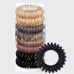 Spiral Hair Ties 8 Pc - Brunette