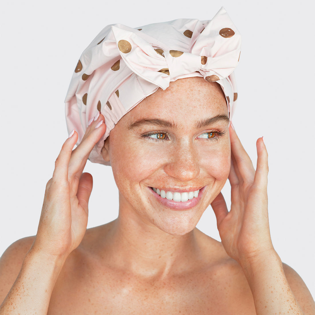 Blush Dot Shower Cap