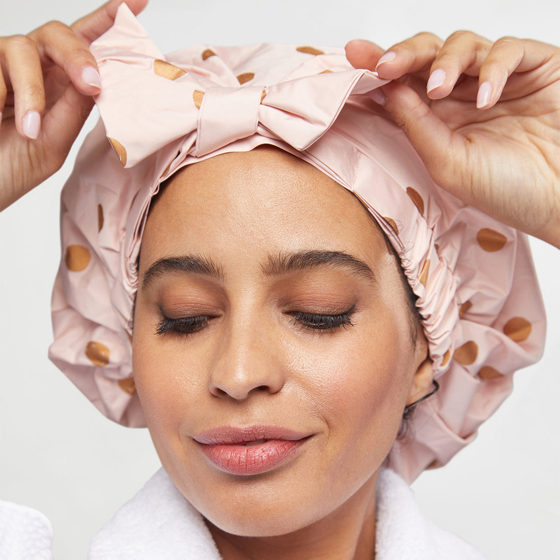 Blush Dot Shower Cap