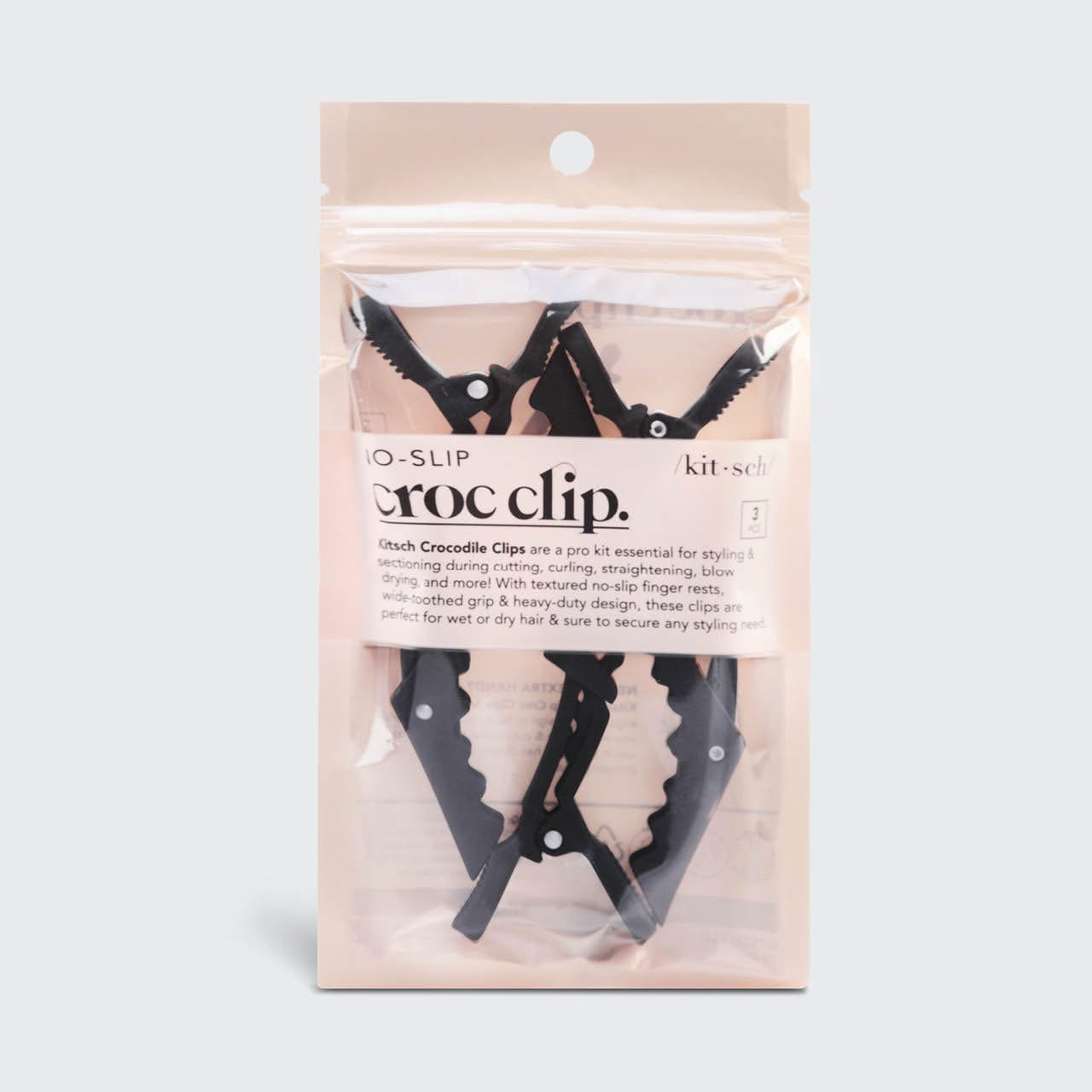 Black No-Slip Crocodile Clips 3pc Set