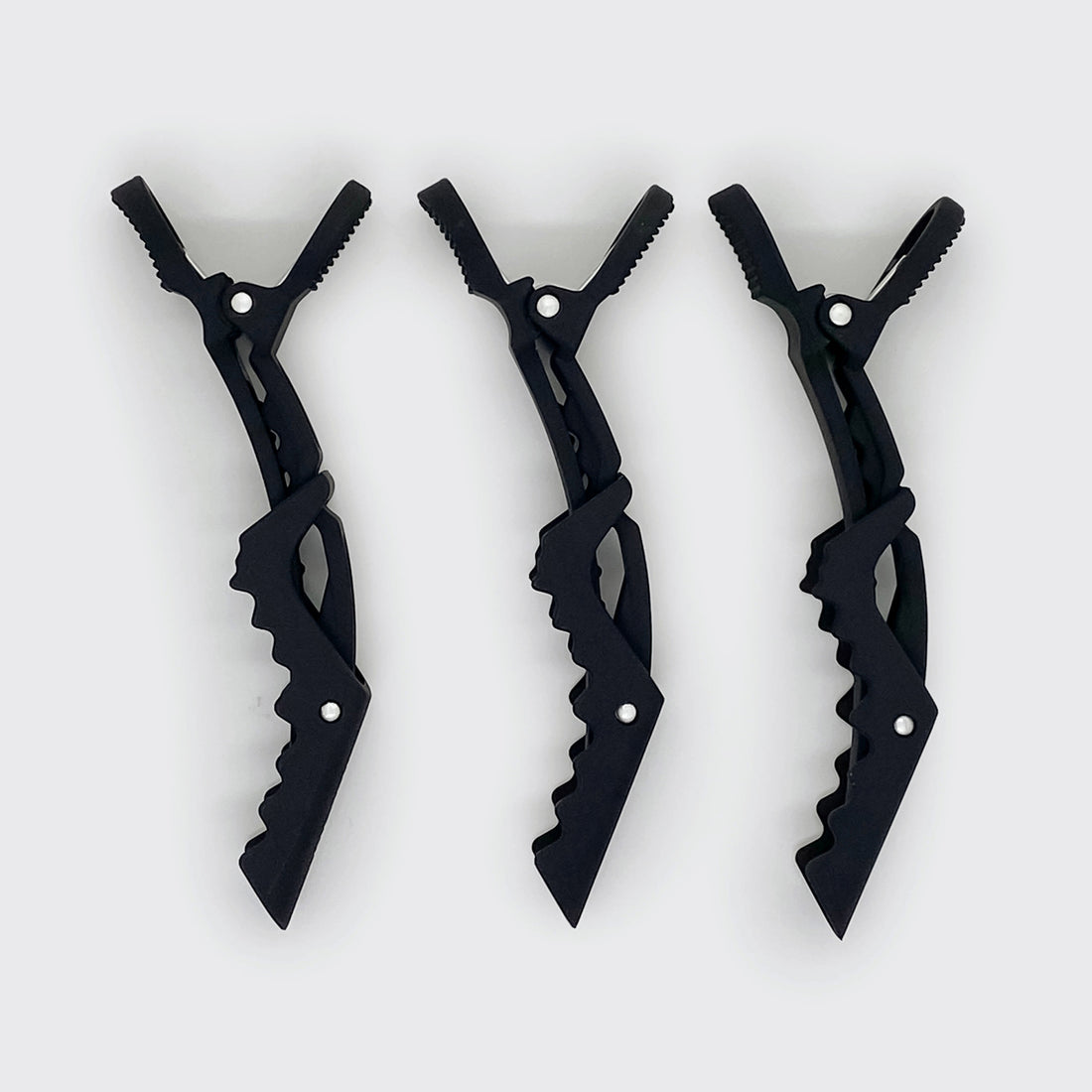 Black No-Slip Crocodile Clips 3pc Set