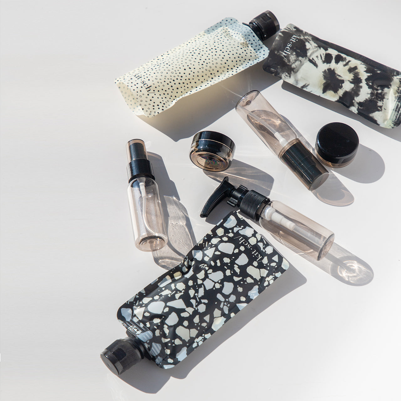 Black & Ivory Travel Bottles for Toiletries 11pc Set