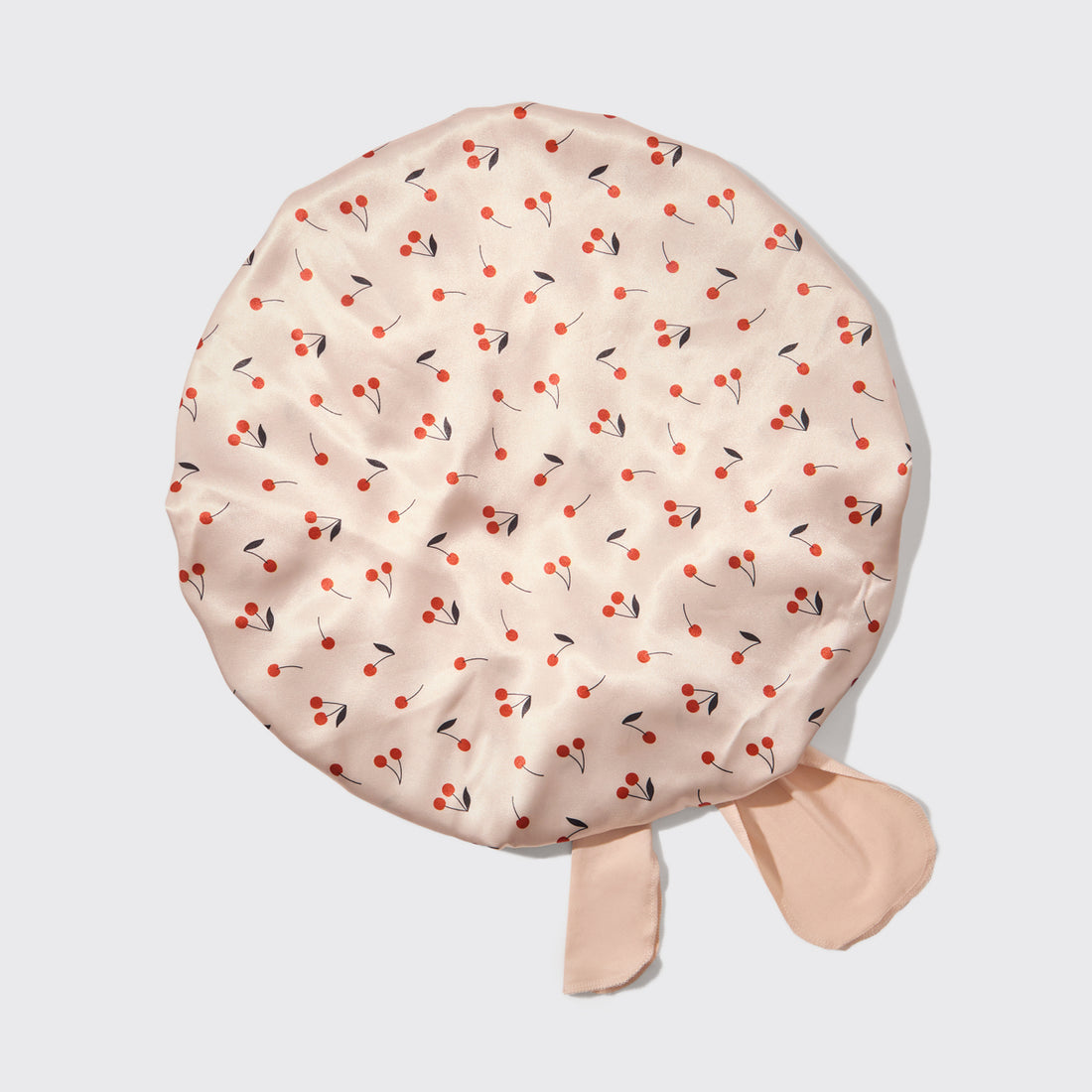 Cherry Print Oversized Satin Bonnet