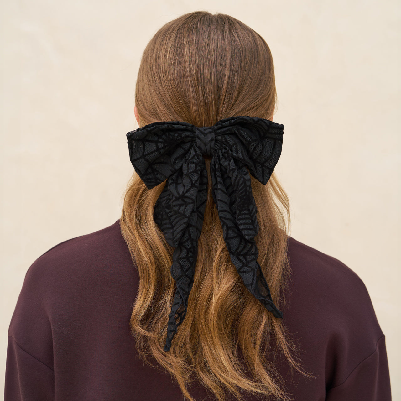 Spiderweb Bow Hair Clip