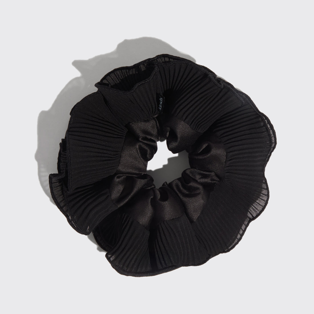 Halloween Black Pleated Scrunchie