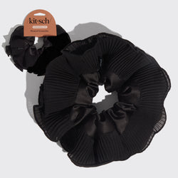 Halloween Black Pleated Scrunchie