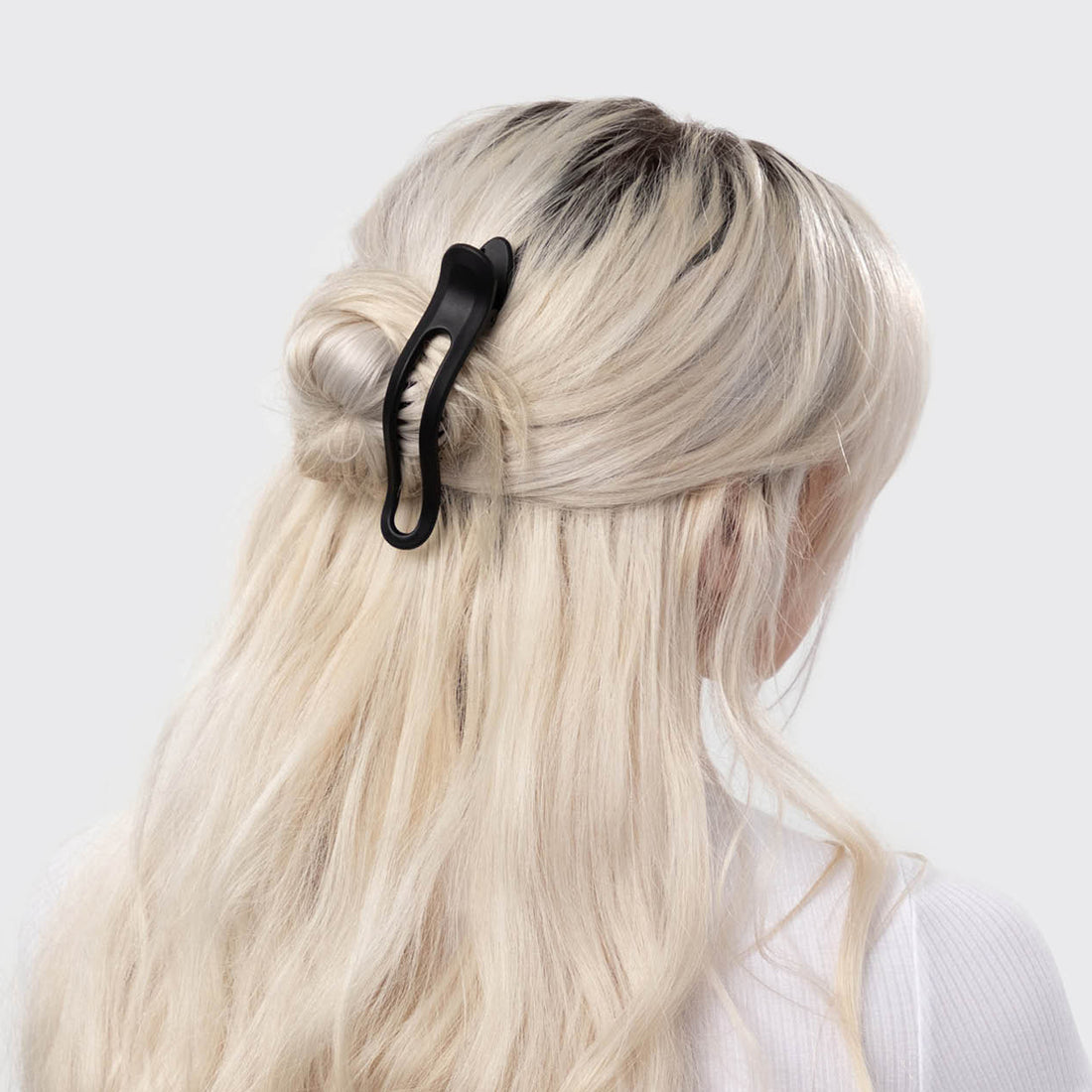 Black & Tort Curved Flat Lay Claw Clips 2pc Set