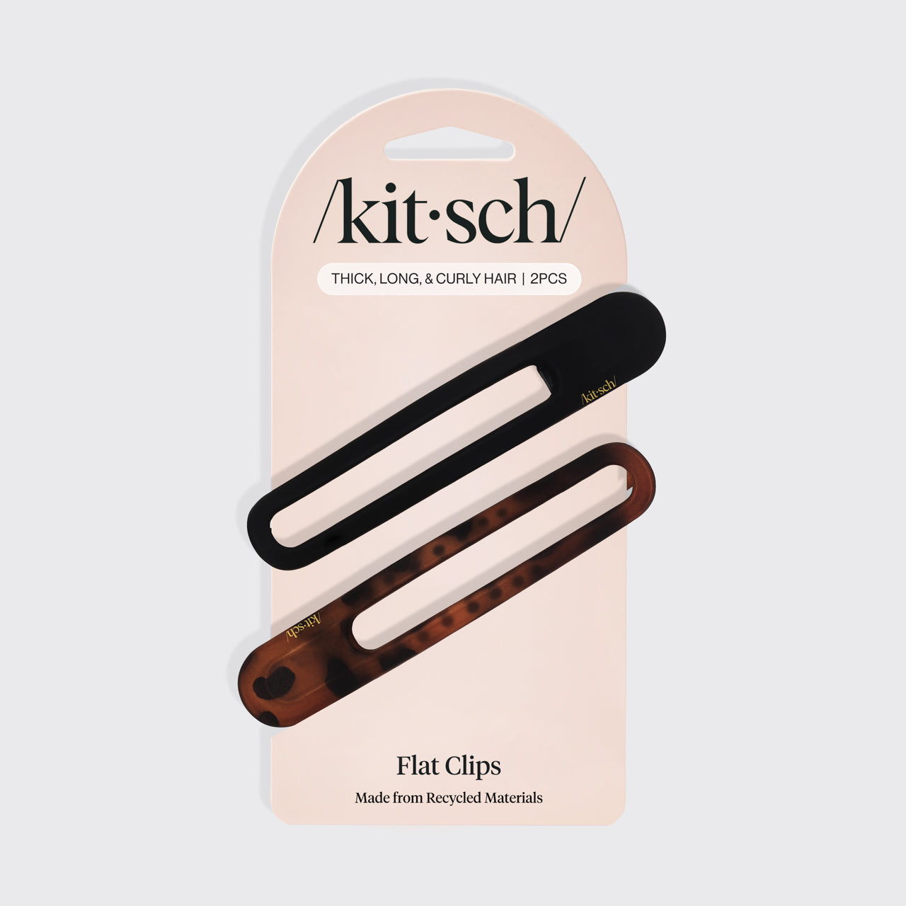 Black & Tort Curved Flat Lay Claw Clips 2pc Set