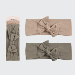 Cotton Adjustable Headband 2pc Set- Eucalyptus (new packaging)