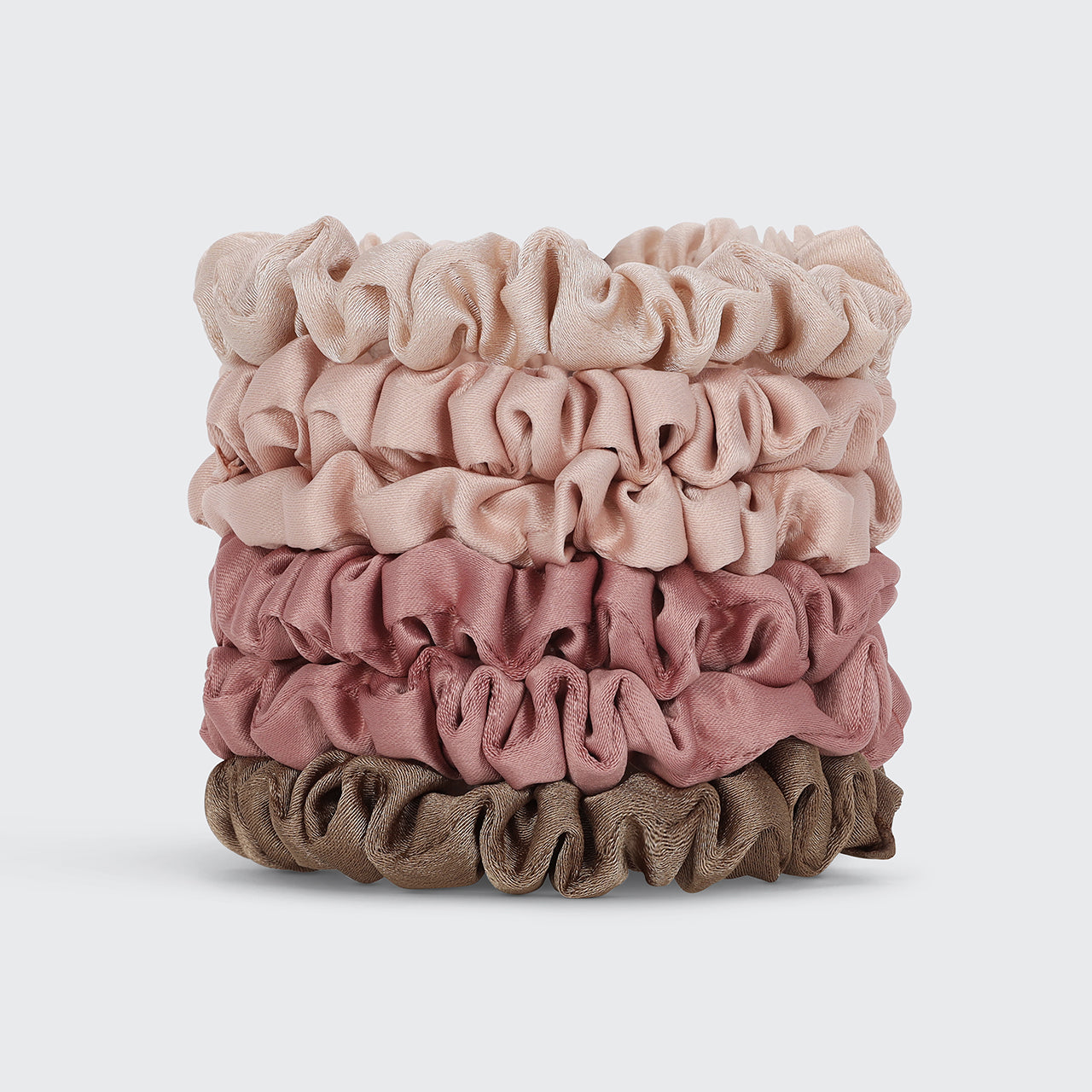 Terracotta Ultra Petite Satin Scrunchies 6pc Set