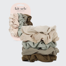 Eucalyptus Textured Scrunchies 5pc Set