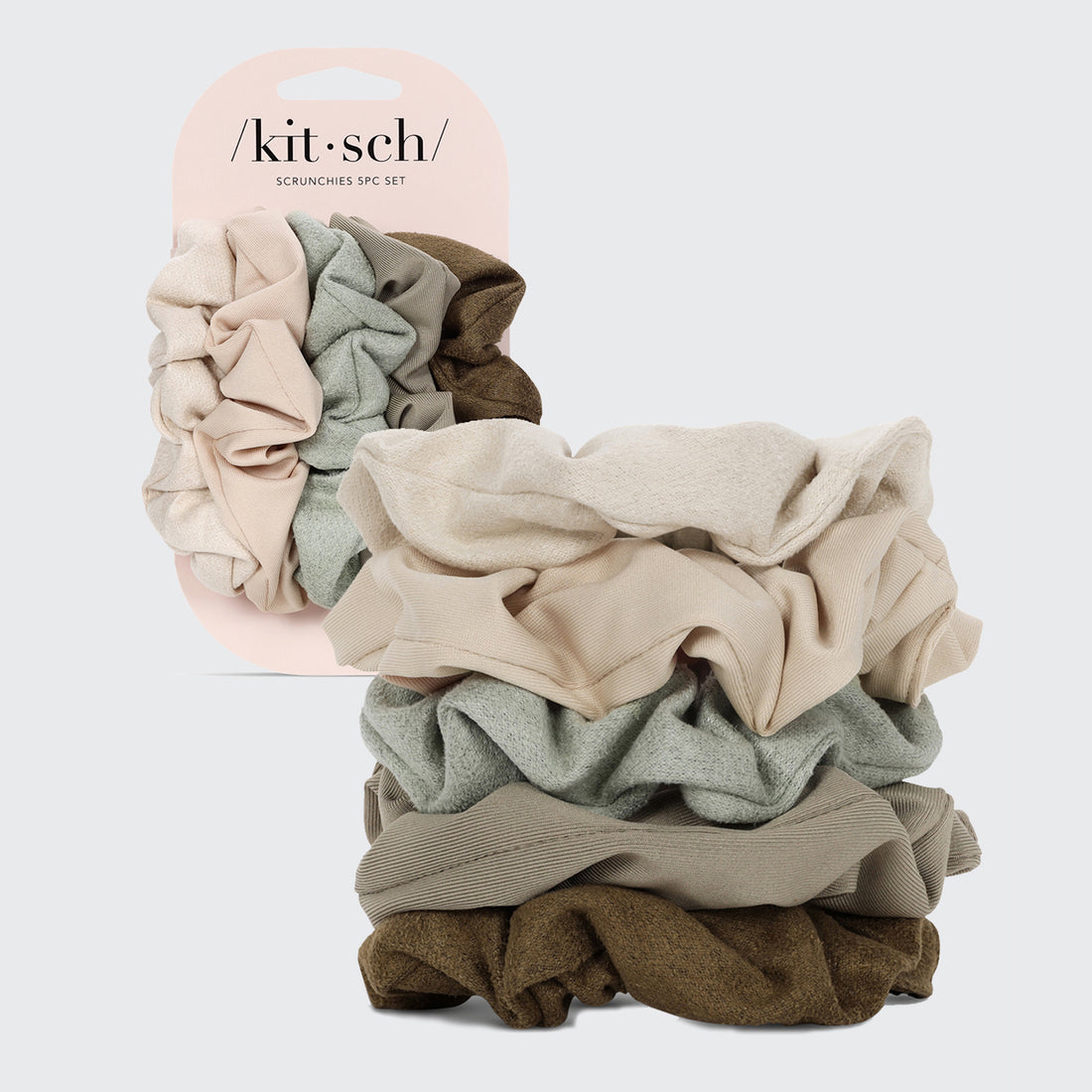 Eucalyptus Textured Scrunchies 5pc Set