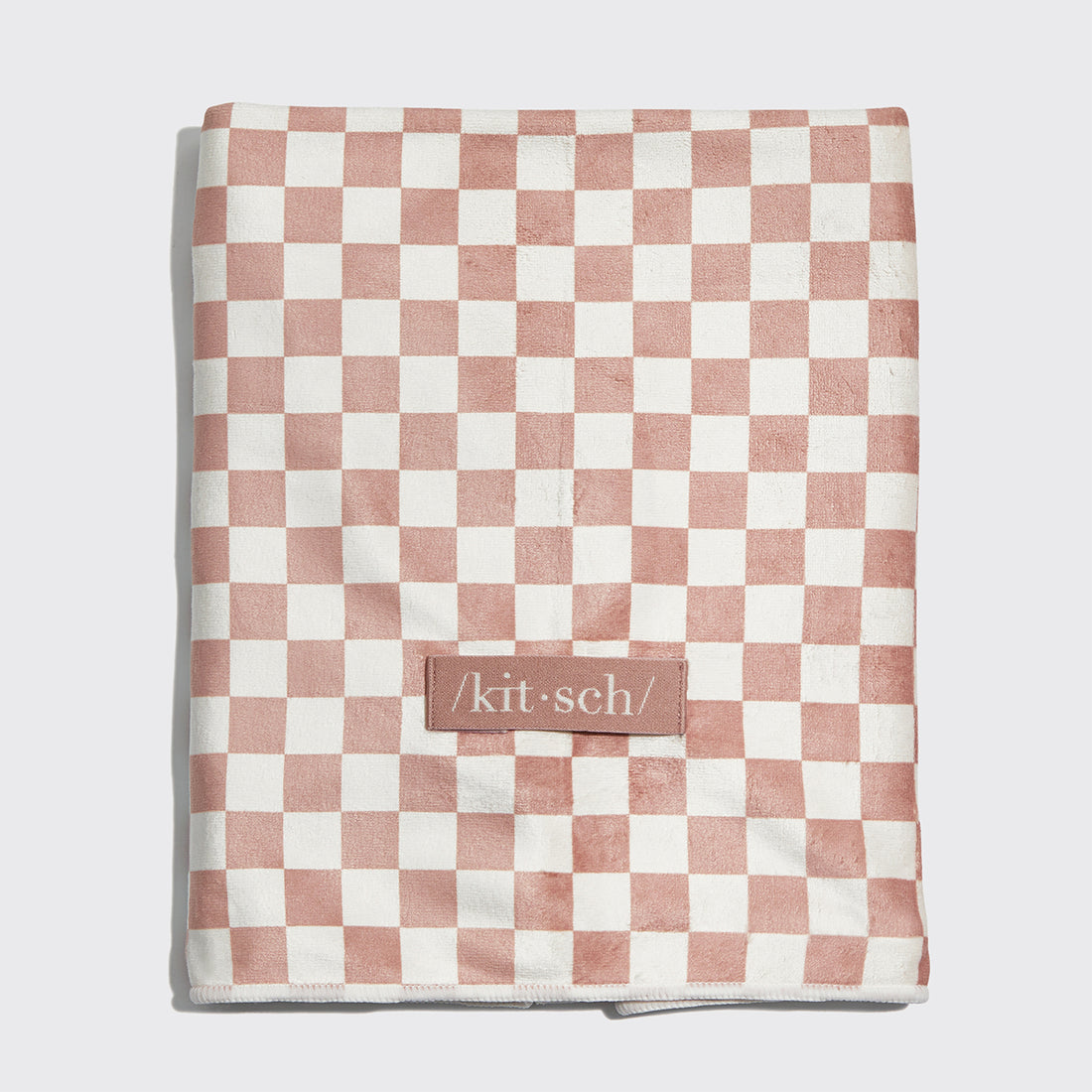 Terracotta Checker XL Hair Towel Wrap