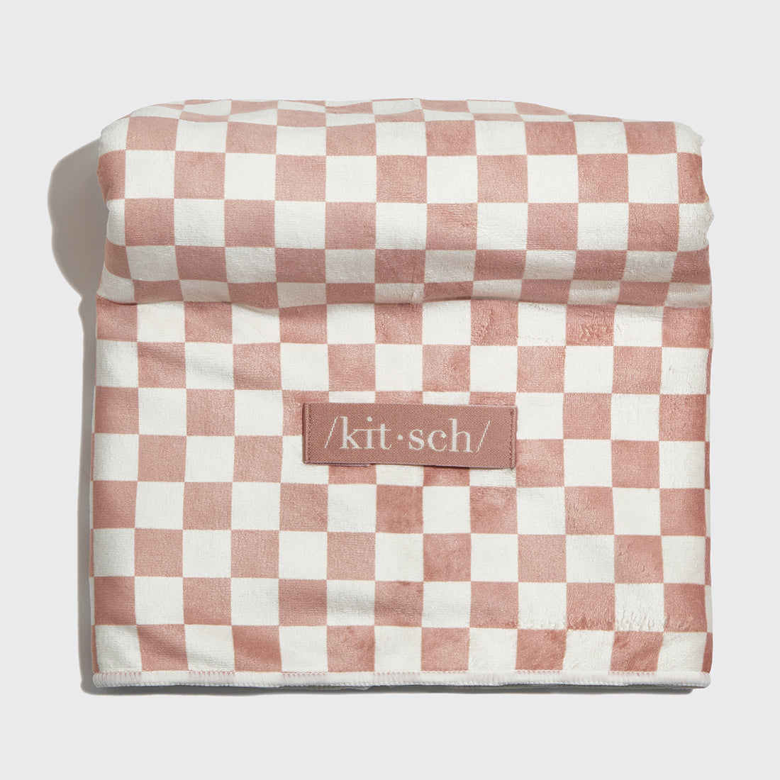 Terracotta Checker XL Hair Towel Wrap