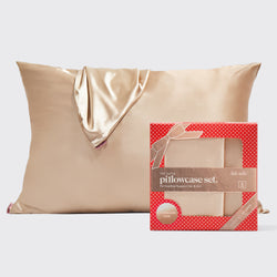 Kitsch Holiday Satin Standard Pillowcase 2pc - Champagne