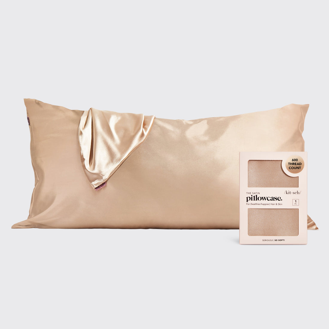 Satin Pillowcase in Champagne - King