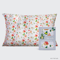 Kitsch x elf Satin Pillowcase in Periwinkle Christmas