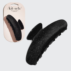 Recycled Plastic Claw Clip - Black Glitter