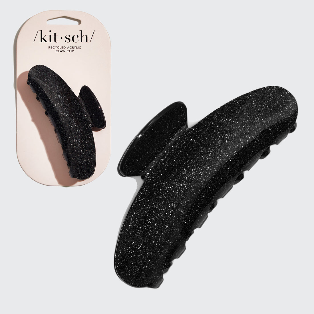 Recycled Plastic Claw Clip - Black Glitter