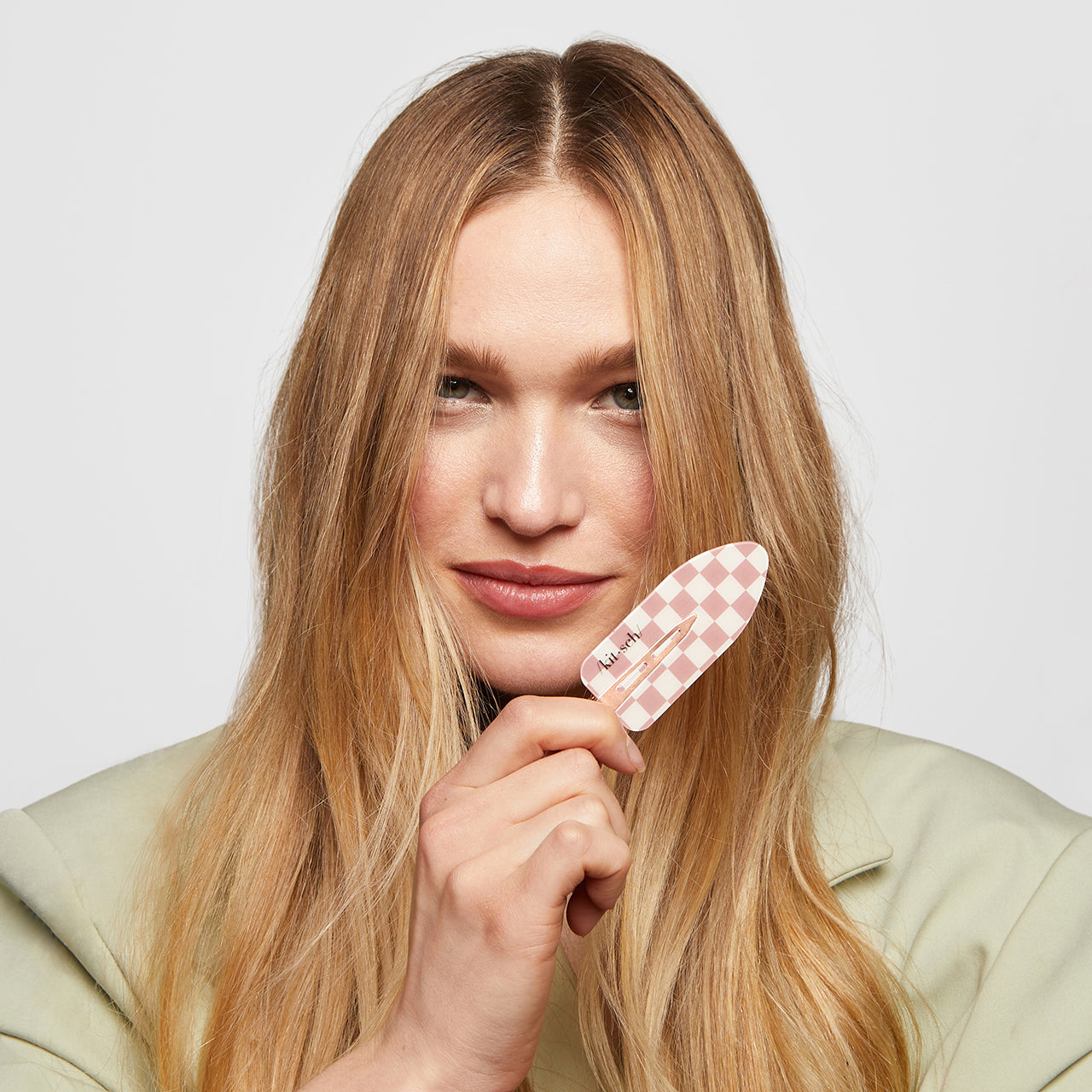 XL Terracotta Checker Creaseless Clips 2pc Set