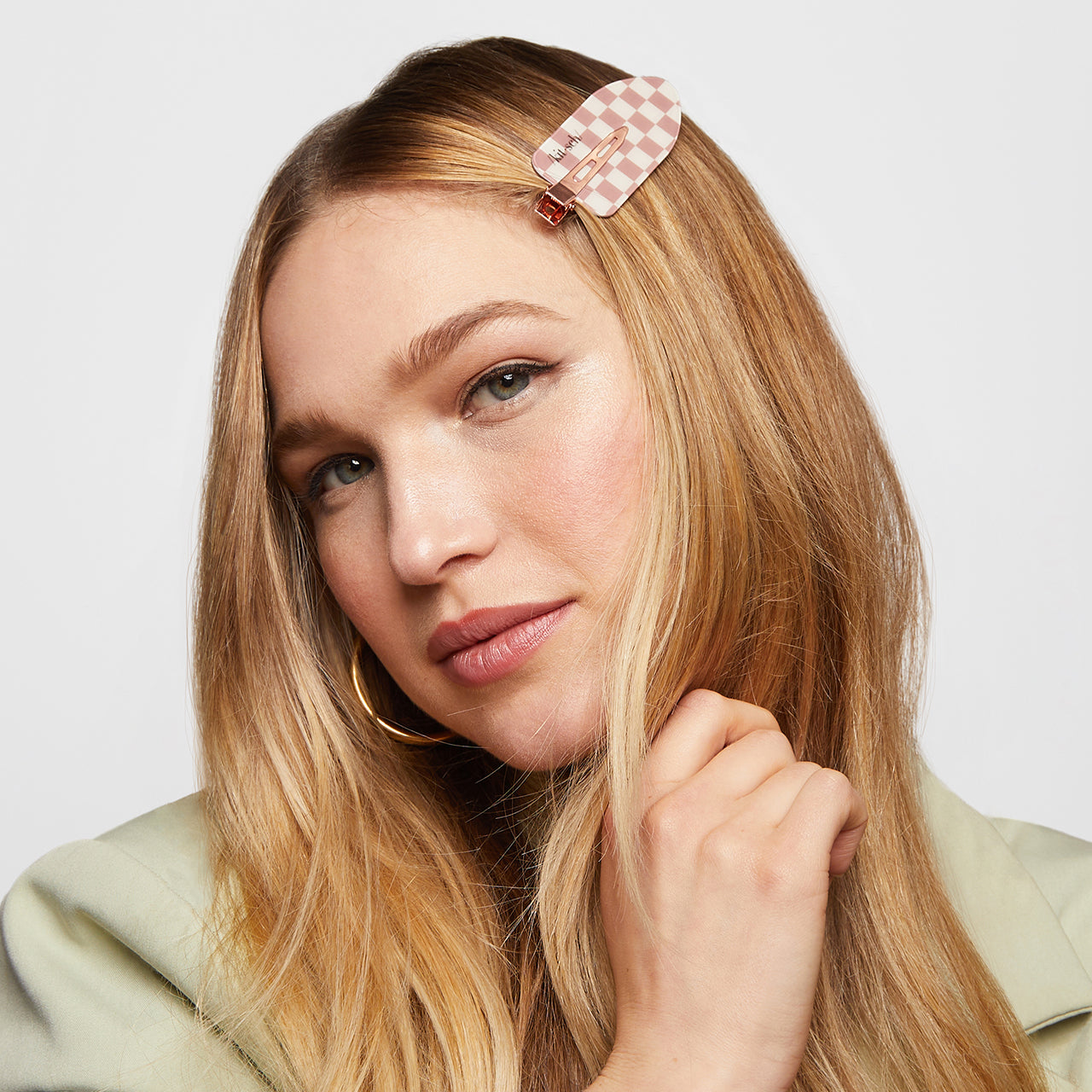 XL Terracotta Checker Creaseless Clips 2pc Set